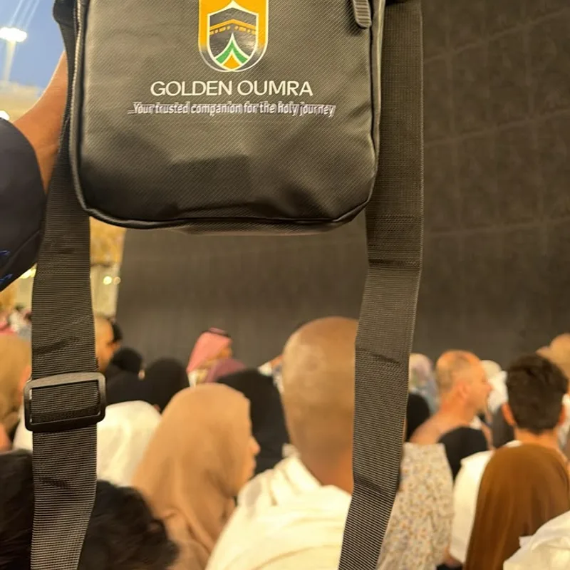 Golden Umrah branded pilgrim travel bag