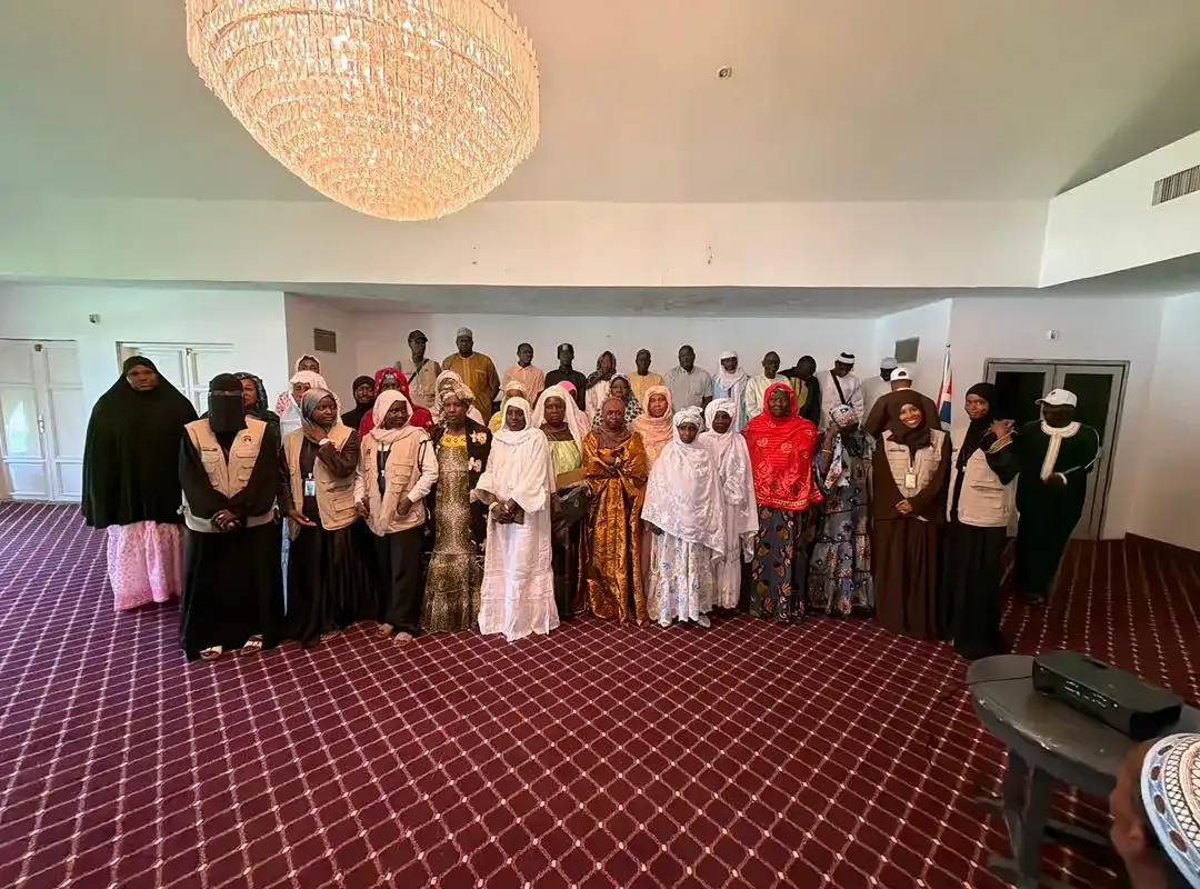 Golden Umrah community group gathered for pre-departure orientation in The Gambia